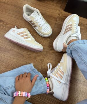 Tenis Adidas Forum Branco Dourado Juvenil 2