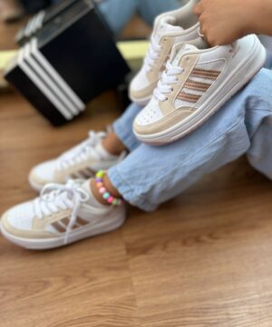 Tenis Adidas Forum Branco Dourado Juvenil 4