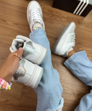 Tenis Adidas Forum Branco Prateado Juvenil 1