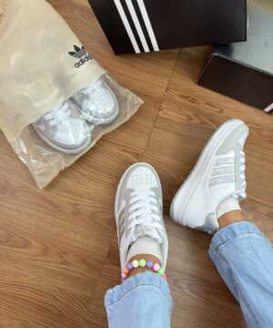 Tenis Adidas Forum Branco Prateado Juvenil 4