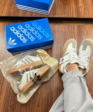 Tenis Adidas Samba Retro Branco Cinza Feminino Premium 3