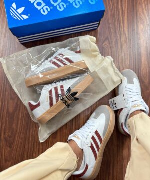 Tenis Adidas Samba Retro Branco Vermelho Feminino Premium 2