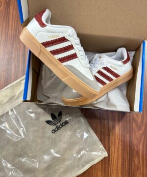 Tenis Adidas Samba Retro Branco Vermelho Feminino Premium 4