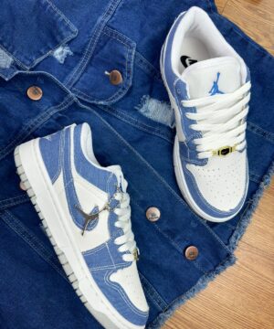 Tenis Nike Jordan Low Branco Jeans Feminino Premium 1