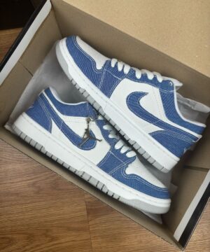 Tenis Nike Jordan Low Branco Jeans Feminino Premium 11