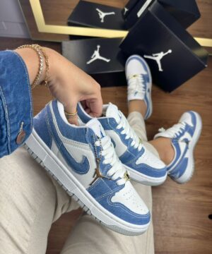 Tenis Nike Jordan Low Branco Jeans Feminino Premium 2
