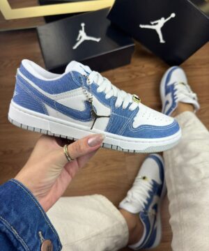 Tenis Nike Jordan Low Branco Jeans Feminino Premium 4