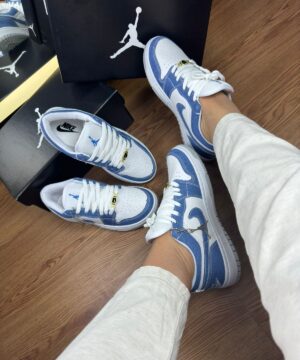 Tenis Nike Jordan Low Branco Jeans Feminino Premium 5