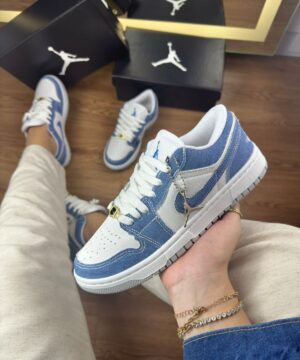 Tenis Nike Jordan Low Branco Jeans Feminino Premium 6
