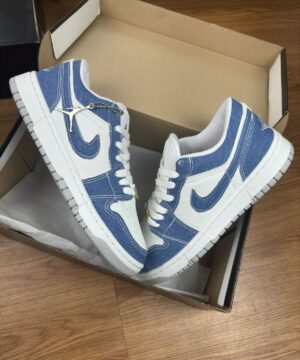 Tenis Nike Jordan Low Branco Jeans Feminino Premium 7