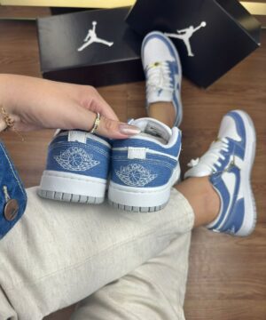 Tenis Nike Jordan Low Branco Jeans Feminino Premium 8