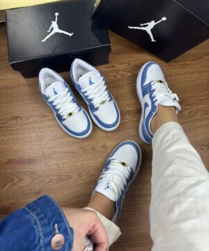 Tenis Nike Jordan Low Branco Jeans Feminino Premium 9