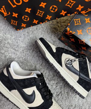 Tenis Nike SB Dunk X Louis Vuitton Branco Preto Feminino Premium 6