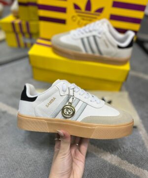 Tênis Adidas Colab GUCCI Samba Retrô Branco Feminino Premium