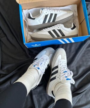 Tenis Adidas Samba Couro BrancoPreto Feminino Premium 2 scaled