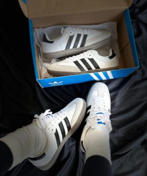 Tenis Adidas Samba Couro BrancoPreto Feminino Premium 4 scaled