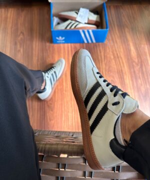 Tenis Adidas Samba Couro BrancoPreto Feminino Premium 5 1