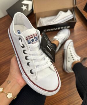 Tenis All Star Branco Filete Azul Feminino Premium 3