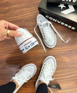 Tenis All Star Branco Filete Azul Feminino Premium 5