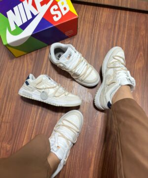 Tenis Dunk Low Pro OF 50 Nude Marinho Feminino Premium 5