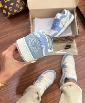 Tenis Jordan X Louis Vuitton Branco Azul Feminino Premium 5