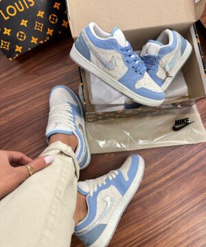 Tenis Jordan X Louis Vuitton Branco Azul Feminino Premium 7