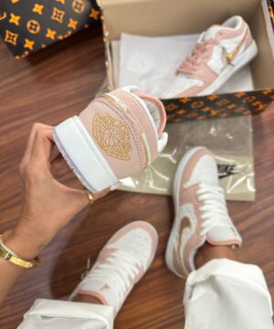 Tenis Jordan X Louis Vuitton Branco Rosa Feminino Premium 1