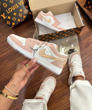 Tenis Jordan X Louis Vuitton Branco Rosa Feminino Premium 3