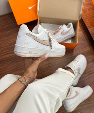 Tenis Nike Air Force Fresh Branco Rose Feminino Premium 2