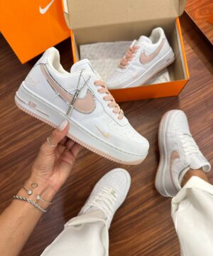 Tênis Nike Air Force Fresh Branco Rose Feminino Premium