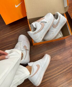 Tenis Nike Air Force Fresh Branco Rose Feminino Premium 4