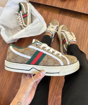 Tênis Gucci 1977 Plataforma Marrom Feminino Premium