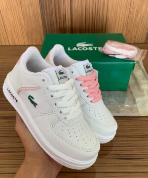 Tenis Lacoste Infantil Branco Rosa Premium 1