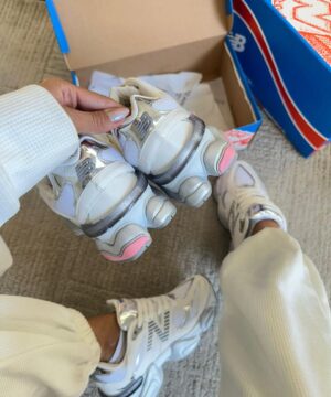 Tenis New Balance 9060 Branco Rosa Feminino Premium 4