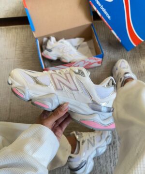 Tenis New Balance 9060 Branco Rosa Feminino Premium 5