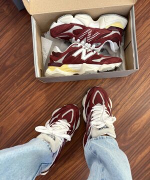 Tenis New Balance 9060 Branco Vermelho Feminino Premium 2