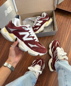 Tenis New Balance 9060 Branco Vermelho Feminino Premium 4