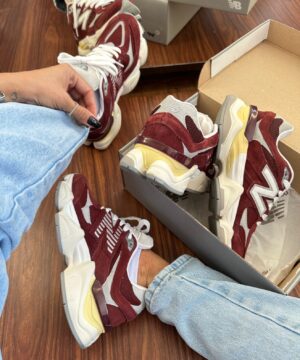 Tenis New Balance 9060 Branco Vermelho Feminino Premium 5