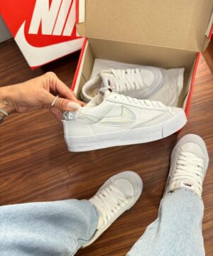 Tenis Nike Blazer Low 77 Branco Prata Feminino 3