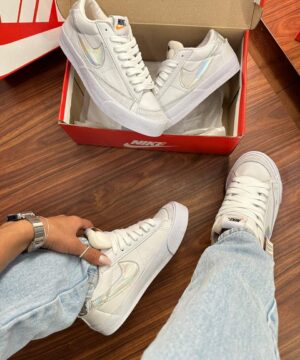 Tenis Nike Blazer Low 77 Branco Prata Feminino 5
