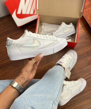 Tênis Nike Blazer Low 77 Branco Prata Feminino