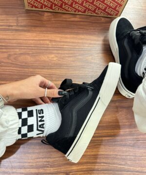 Tenis Vans Knu Preto Bege Feminino Premium 5