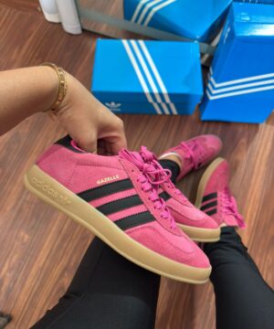 Tenis Adidas Gazelle Couro Pink Preto Feminino Premium 4
