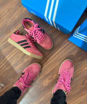 Tenis Adidas Gazelle Couro Pink Preto Feminino Premium 9