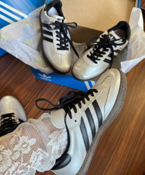 Tenis Adidas Samba Couro Metalizado Feminino Premium 8