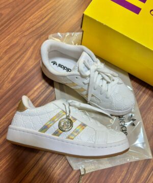 Tenis Adidas X Gucci Branco Dourado Feminino Premium 6