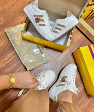 Tenis Adidas X Gucci Branco Marrom Feminino Premium 2