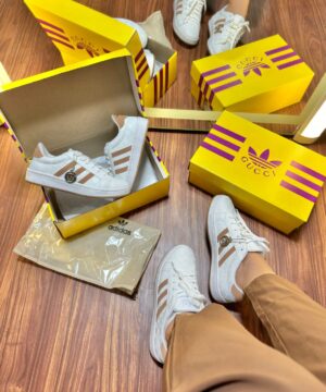 Tenis Adidas X Gucci Branco Marrom Feminino Premium 3