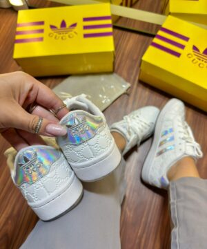 Tenis Adidas X Gucci Branco Prateado Feminino Premium 1