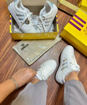 Tenis Adidas X Gucci Branco Prateado Feminino Premium 3
